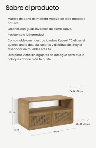 Mueble de baño Kave Home Sabiela