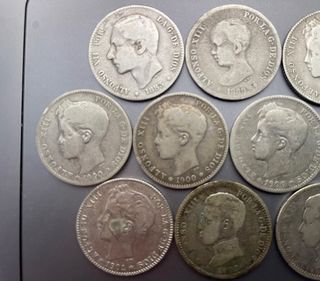 1 Peseta Plata ARRAS; Alfonso XII y XIII 1883 1903