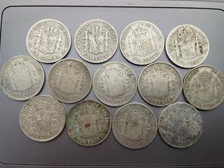 1 Peseta Plata ARRAS; Alfonso XII y XIII 1883 1903