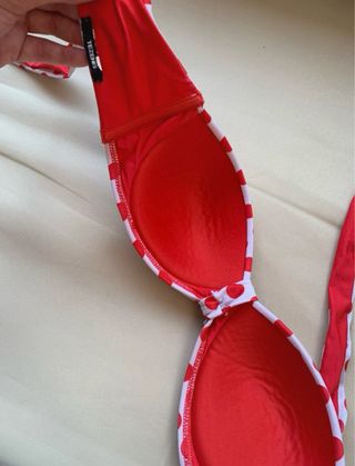 Costume Tezenis pois bianco e rosso taglia S