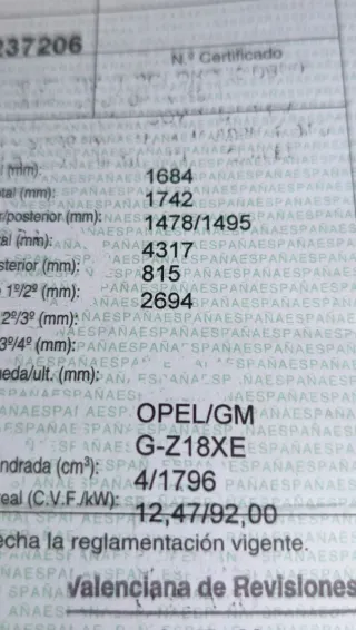 Opel Zafira 2002 7 plazas