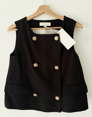 Chaleco Zara Negro con Botones Dorados NUEVO