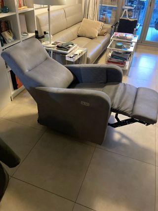 Sofá reclinable, eléctrico Monet Hamster, Gris