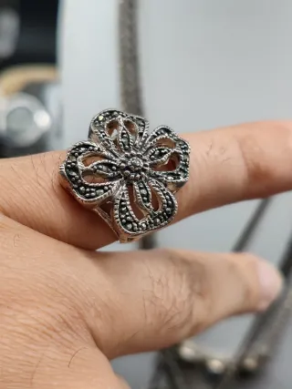 Anello Vintage Argento 925 Marcassite