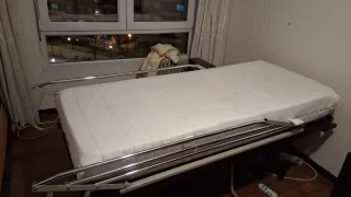 Cama geriátrica articulada con carro elevador