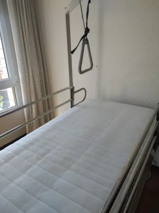 Cama geriátrica articulada con carro elevador