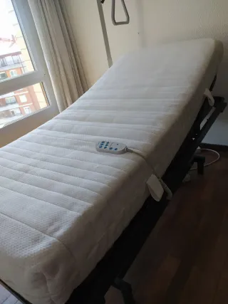 Cama geriátrica articulada con carro elevador