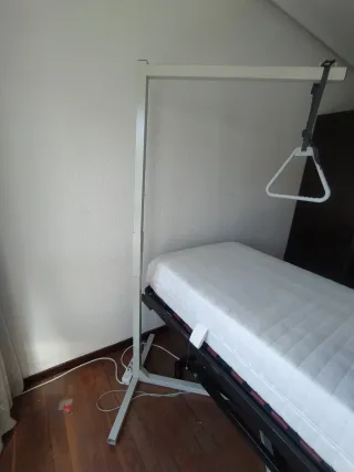 Cama geriátrica articulada con carro elevador