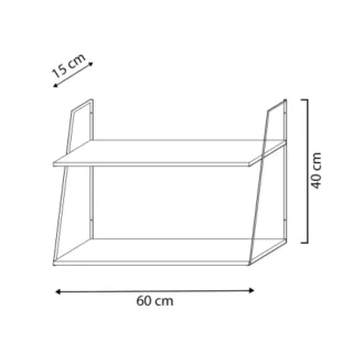 Estantería 2 Niveles Madera y Metal