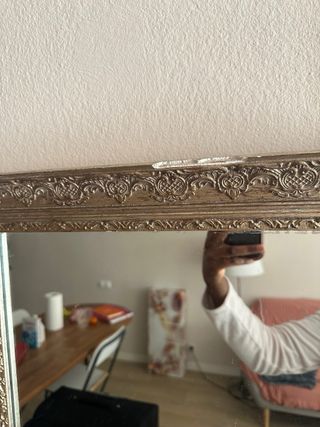 Espejo de pared decorativo dorado y plateado