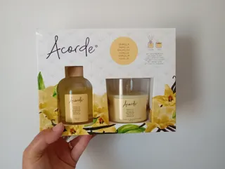 Set Acorde Vela y Mikado Vainilla