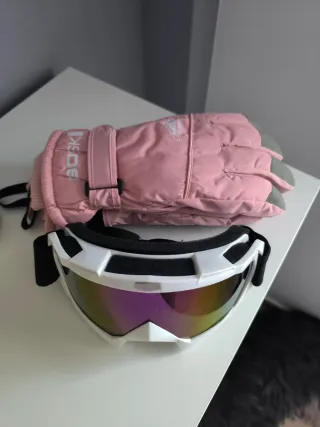 Lote Gafas y Guantes Nieve Rosa
