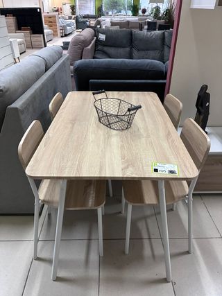 Conjunto mesa y sillas madera o blanca NUEVA