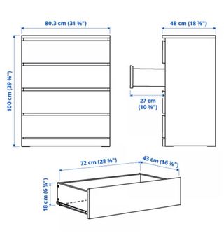 Cómoda MALM 4 cajones IKEA