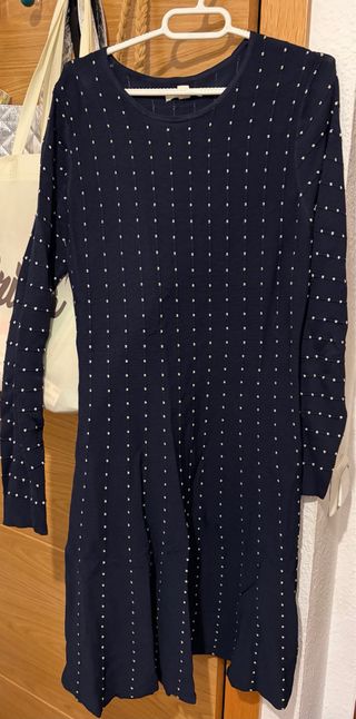 Vestido de punto azul marino
