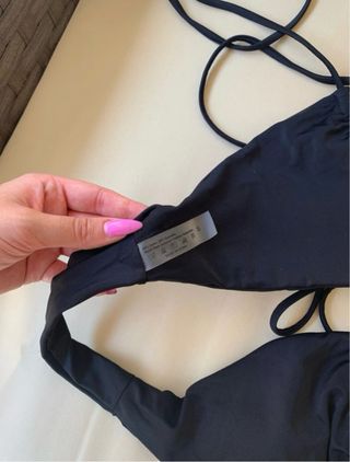 Top costume nero intrecciato S