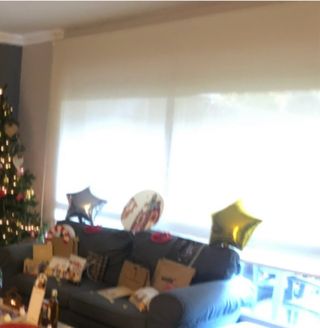 Estor grande tela y plástico