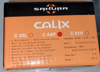Carrete Casting Sakura Calix C64R Naranja