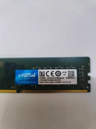 Memoria RAM Crucial DDR4 8GB 2666MHz UDIMM