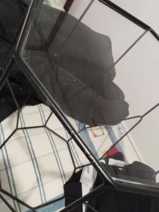 Mesitas auxiliares geométricas metal y cristal