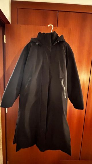 Abrigo largo Zara negro mujer