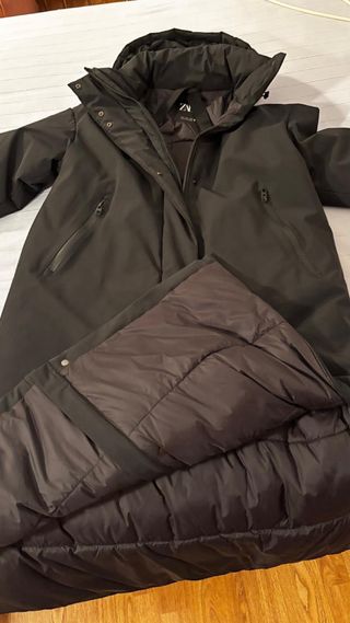 Abrigo largo Zara negro mujer