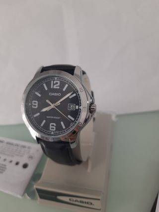 Orologio Casio Uomo Pelle Nero Argento