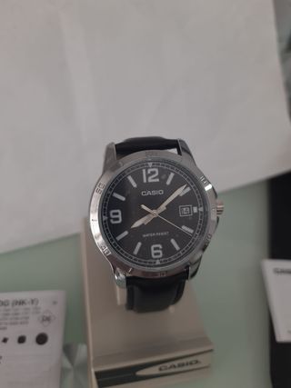 Orologio Casio Uomo Pelle Nero Argento
