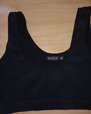 Top canalé INSIDE negro Talla M