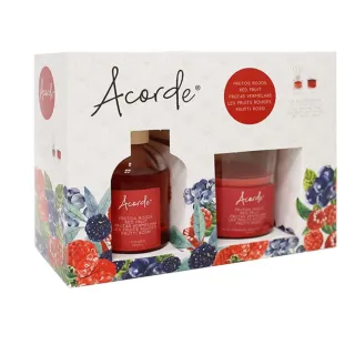 Set Acorde Vela y Mikado Frutos Rojos