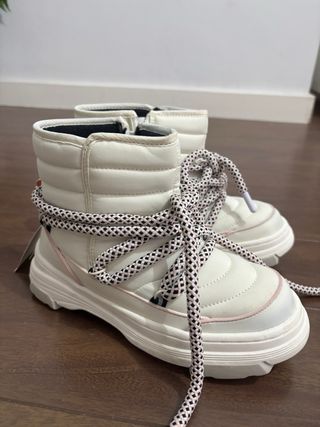 Botas de nieve  zara niña blancas y rosas nuevas