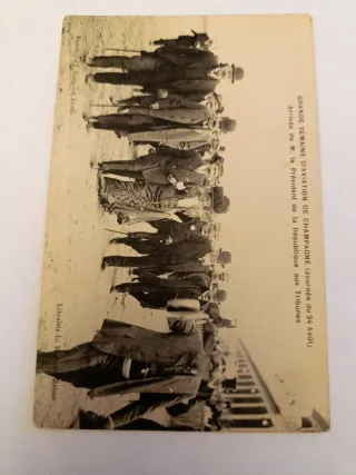 Cartolina d'epoca Grande Settimana Aviazione Champ
