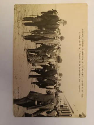 Cartolina d'epoca Grande Settimana Aviazione Champ