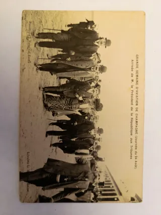 Cartolina d'epoca Grande Settimana Aviazione Champ