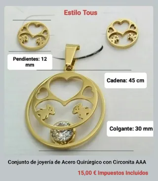 Conjunto collar y pendientes dorados