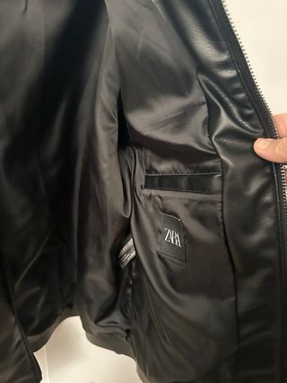 Chaqueta Piel Zara Negra