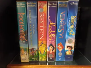 Lote 6 Películas Disney VHS (Español)