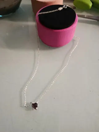 Gargantilla Tous Plata Corazón Lila