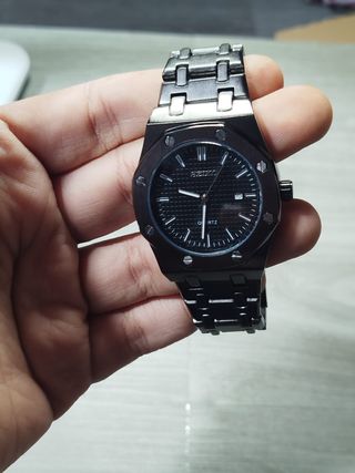 Seiko Mod Royal Oak Negro 42mm Nuevo