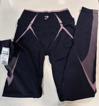 Mallas Gymshark Apex Lift Seamless Rosa Negro XS