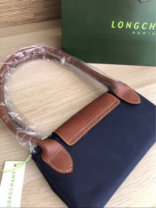 Bolso Longchamp Azul Marino y Marrón