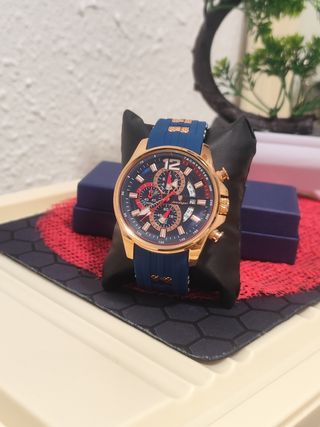 Reloj poedagar Hombre Azul y Dorado