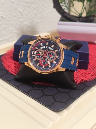 Reloj poedagar Hombre Azul y Dorado