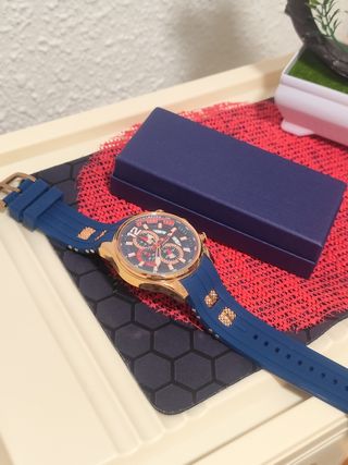 Reloj poedagar Hombre Azul y Dorado