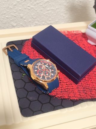 Reloj poedagar Hombre Azul y Dorado