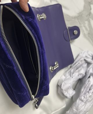 Borsa Pinko Love Bag Velluto Viola