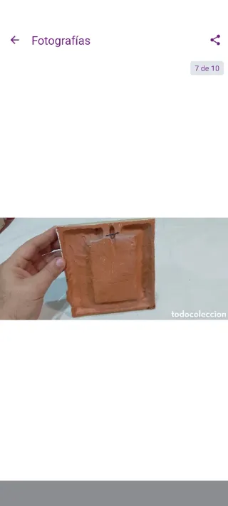 Antigua imagen Virgen María con Niño barro cocido