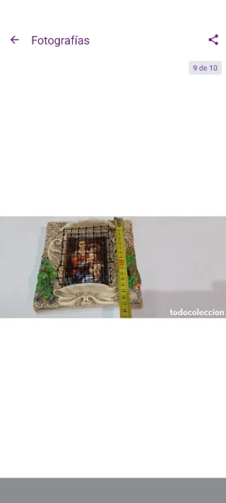 Antigua imagen Virgen María con Niño barro cocido