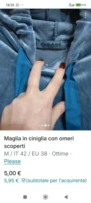 Maglia ciniglia con omeri scoperti