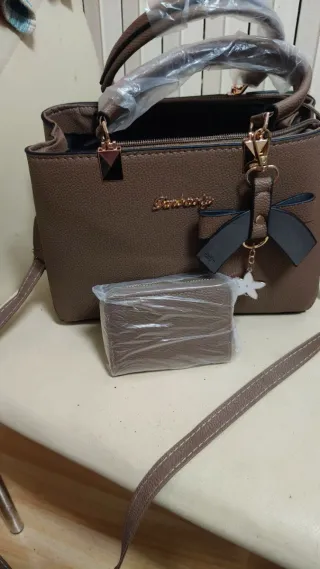 Bolso mujer marrón con monedero